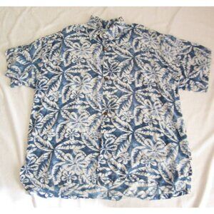 Vtg Men Makai Beach Wear Floral Rayon Hawaiian‎ Short Sleeve Shirt Sz L (MT427)
